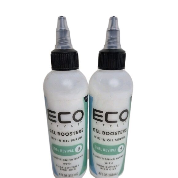 2 Bottles Eco Style curl revivial gel boosters mix in oil serum 4oz conditioning - Picture 2 of 7